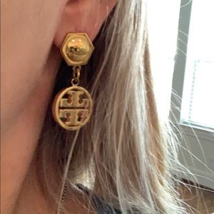 Tory Burch Gold Logo Earrings